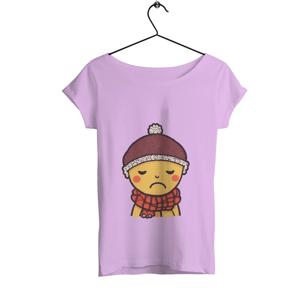 TShirt Printing: Winter Warmth - Sad Milo with Beanie and Scarf|roblox sad t shirt