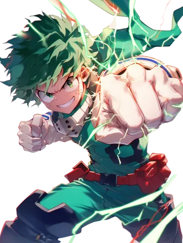 Deku's Electrifying Punch - my hero academia t