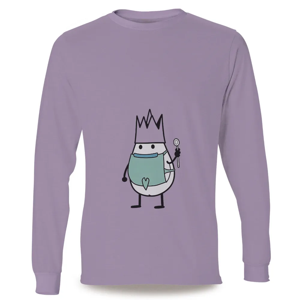 Custom Tee Shirts: Eggbert the King of Happiness|friends shirt with black cartoon characters