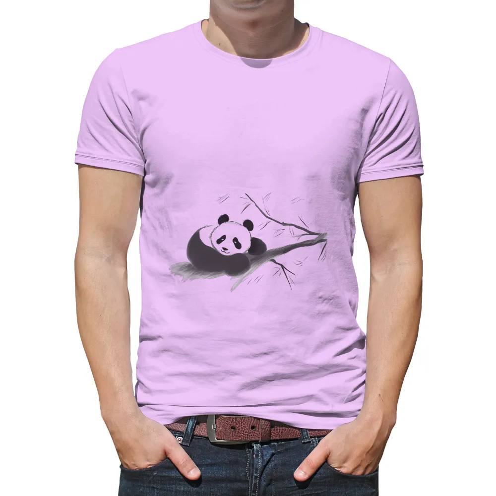 TShirt Design: Panda Swing - Artistic Nature-Inspired Joy|enes kanter freedom t shirt