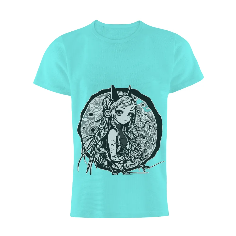 Custom Tee Shirts: Anime Girl in a Cyberpunk World|superman and wonder woman couple shirts