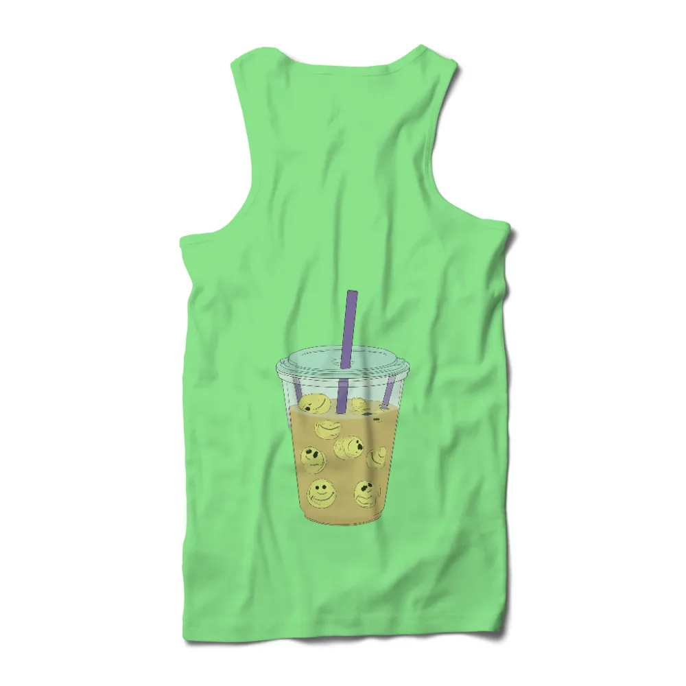 TShirt Printing: Bubble Tea Smiling Boba - Joyful Moments|Bubble tea cup with smiling boba balls