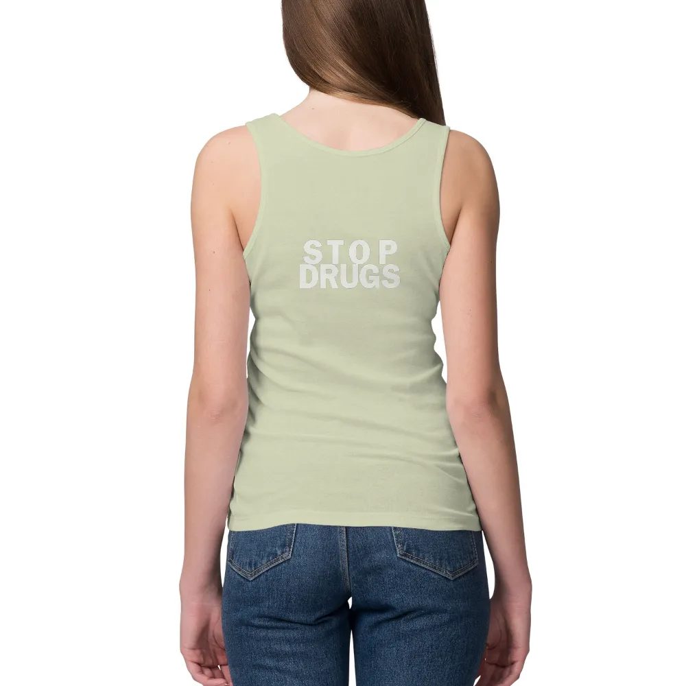 Custom Tee Shirts: Stand Against Addiction with STOP DRUGS|rebellious hope t shirt black