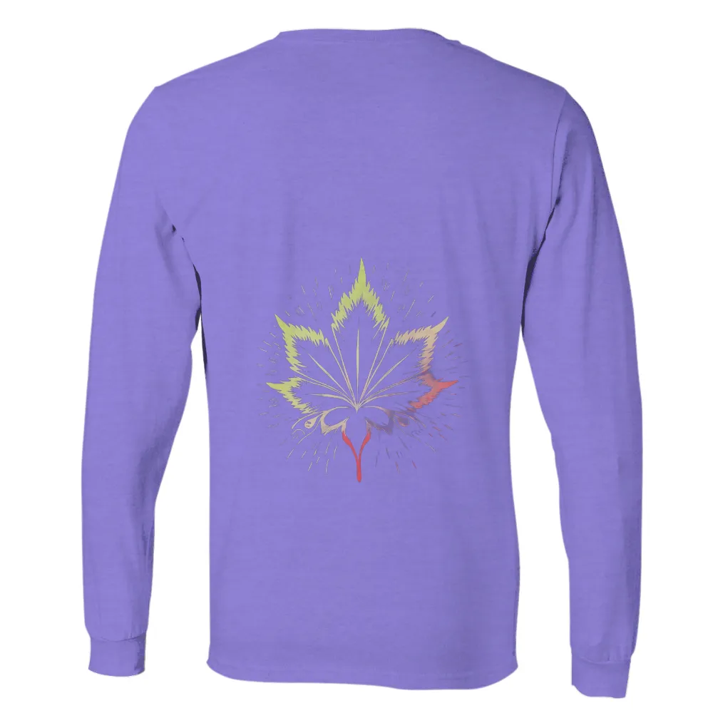 Custom Tee Shirts: Nature Meets Urban Life - Vibrant Leaf Design|t shirt design ideas for father's day