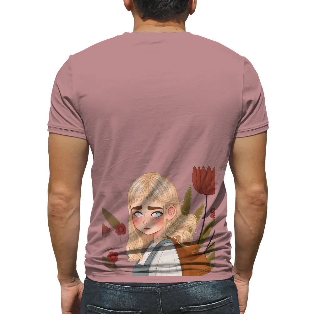 Magic Garden Exploration T-Shirt Printing | Artistic Red Flowers Design|2023 design tshirt