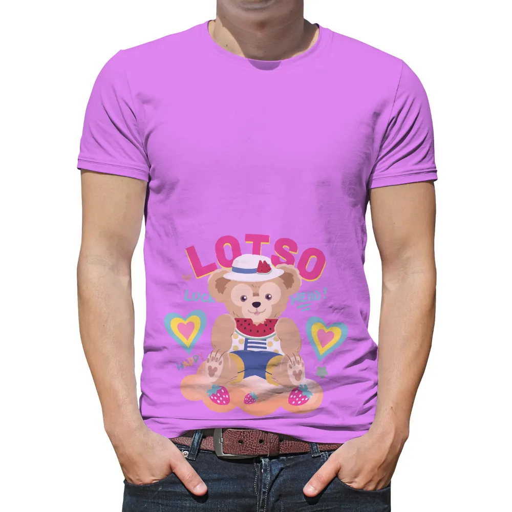 Customized Tee Shirts: Lotsy Bear - Luck & Happiness|summer shirts for women plus size