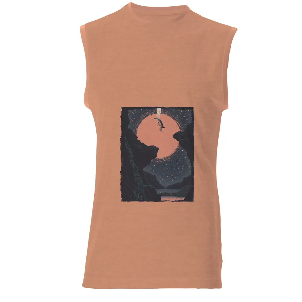 Customized Tee Shirts: Leap into the Moonlight - Artistic Design|fantasy factory beer shirt