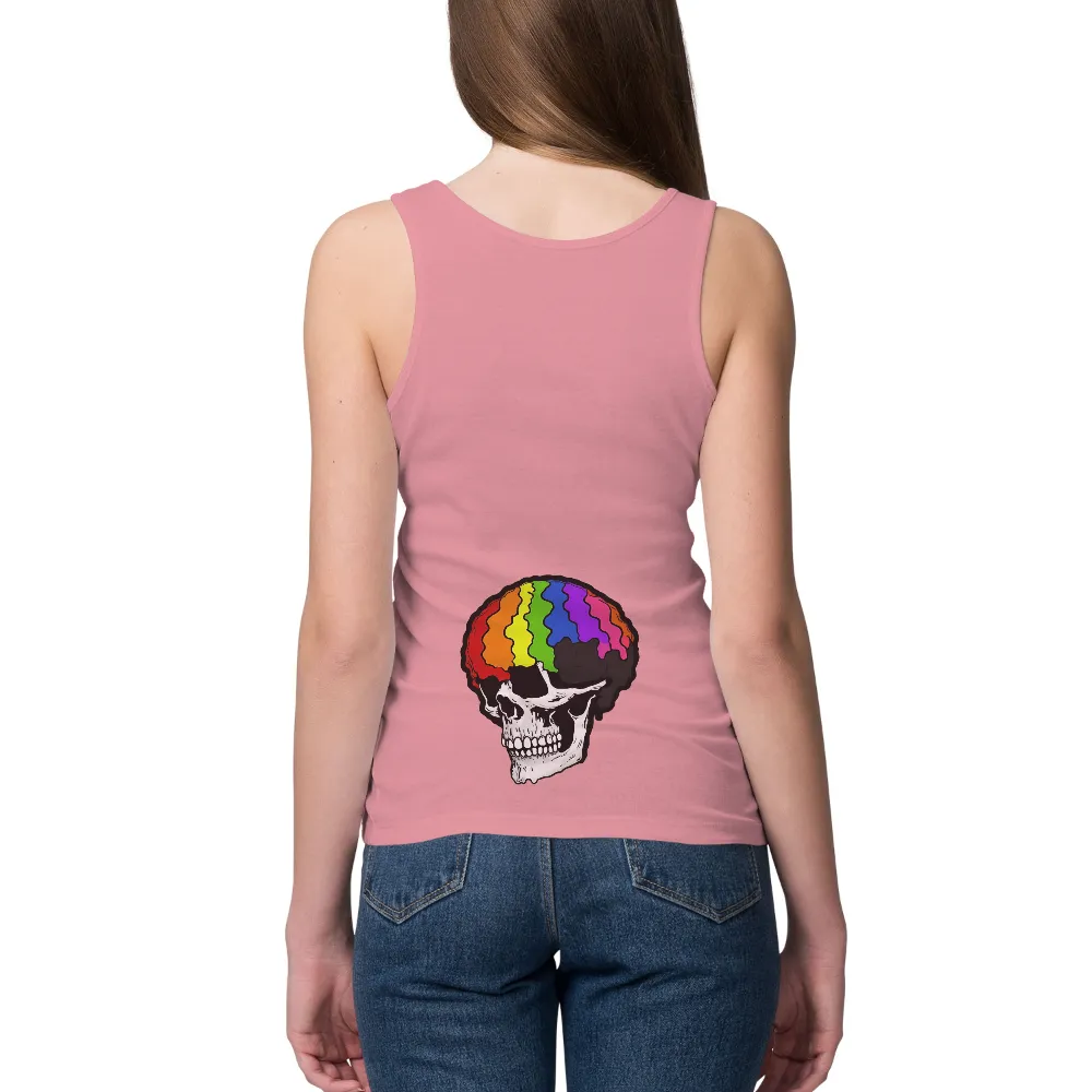 Customized Tee Shirts: Celebrate Life with a Rainbow Skull Design|hazy rainbow tie dye shirt