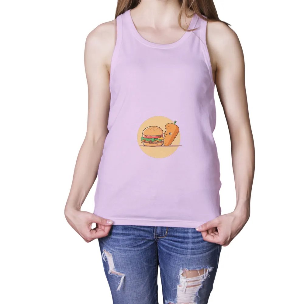 Customized Tee Shirts: Burger and Carrot's Whimsical Friendship|sephiroth burger king shirt