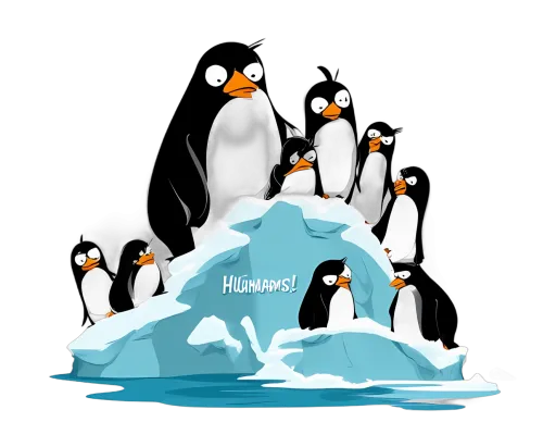 Graphic Tees: Hughaarms Penguins - Funny & Environmental Awareness