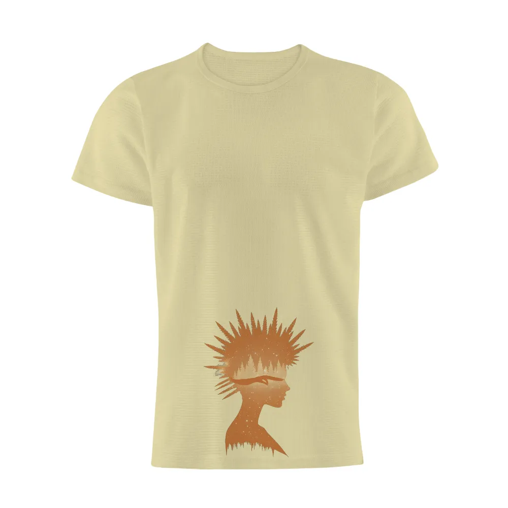 Custom T-Shirt Printing: Nature's Serenity - Inner Peace & Mindfulness| Hand resting on the forehead