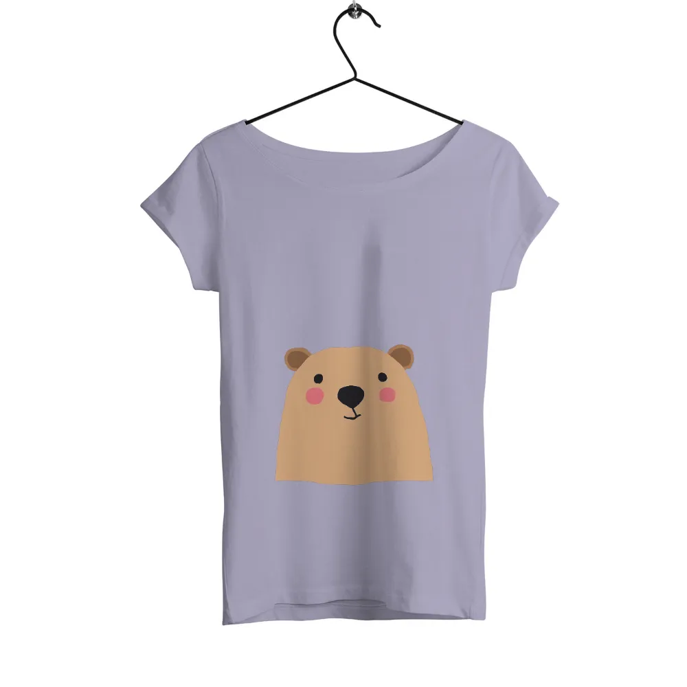 Graphic Tees: Adorable Bear Face - Minimalist Comfort Design|cute women's st patty's day shirts