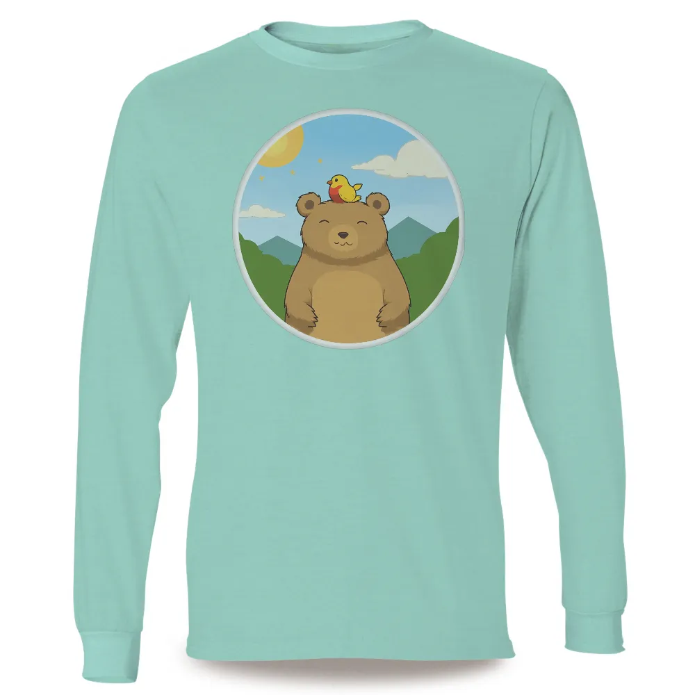 Custom T-Shirt Printing: Harmony in Nature - Bear and Bird Friends|forest doraemon t shirt