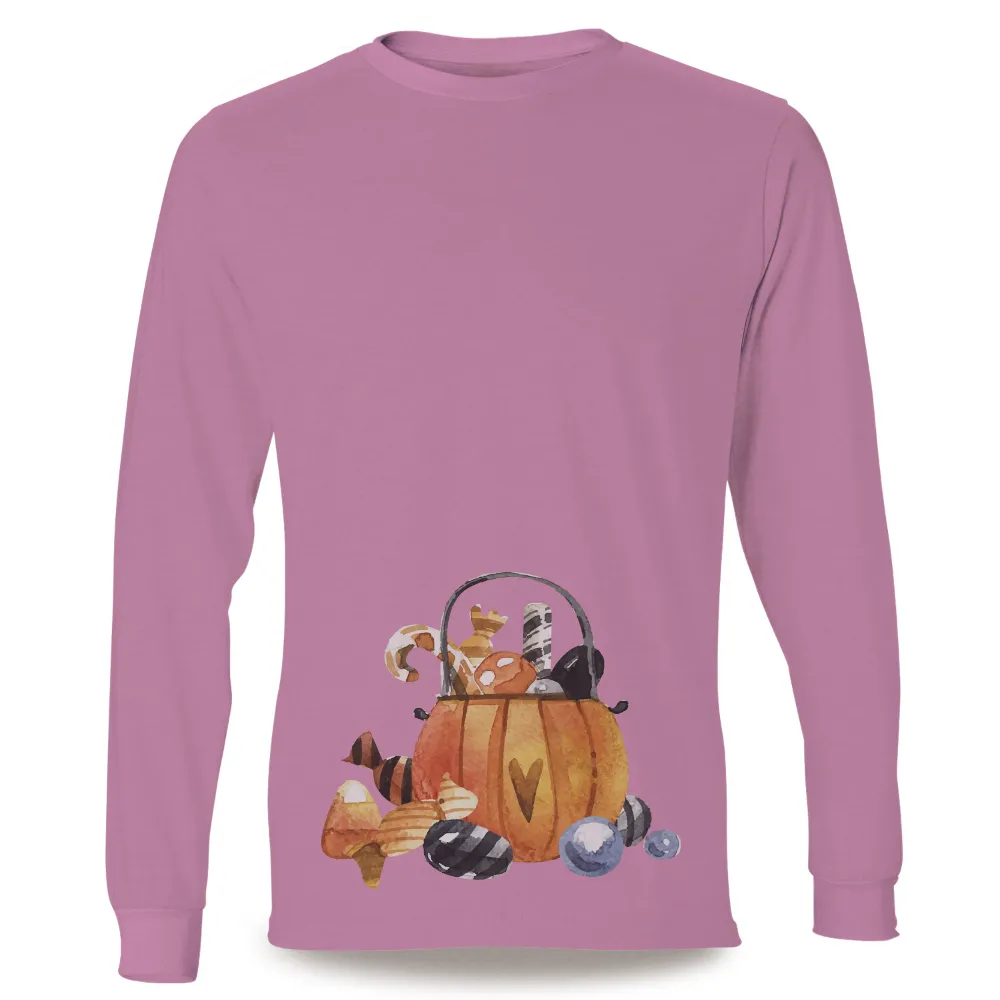 Graphic Tees: Whimsical Halloween Pumpkin Basket - Festive and Spooky|hydro flask shirts for halloween