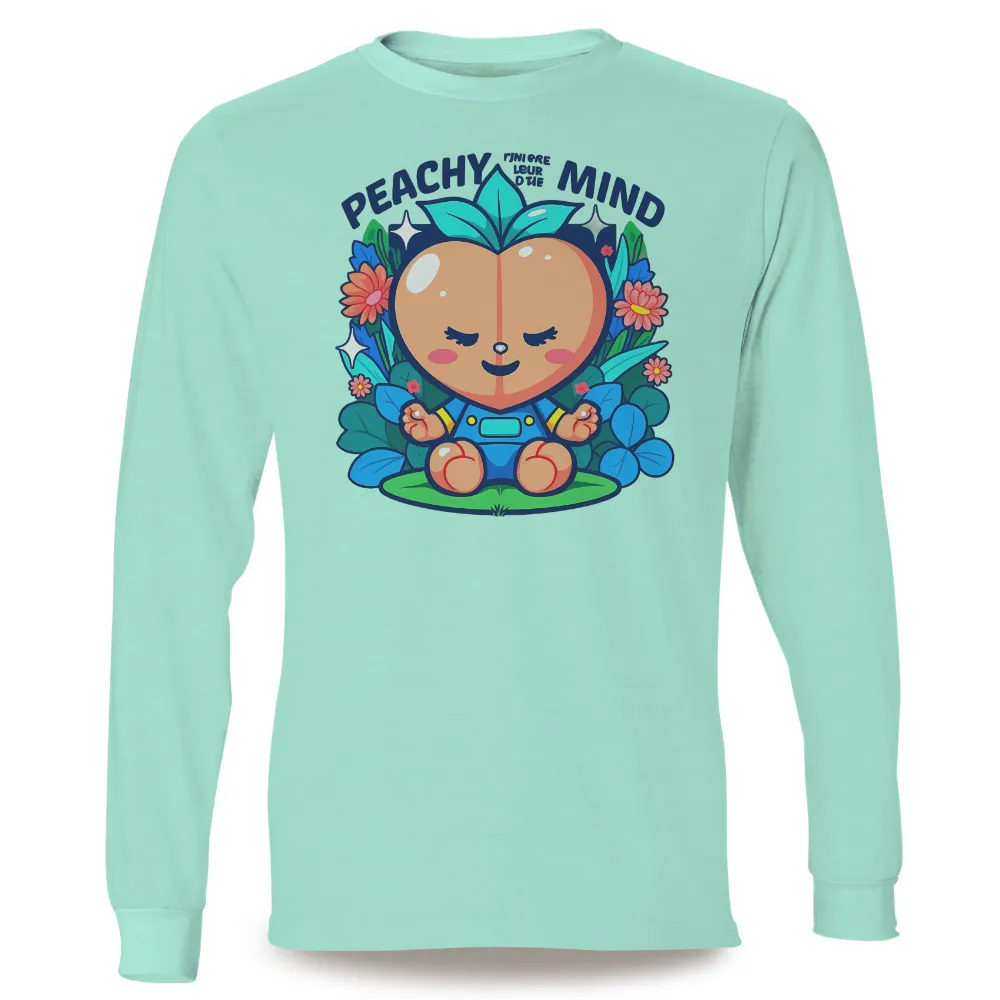 T-Shirts Custom: Embrace Inner Peace with Peachy Mind Design|Pearly meditating