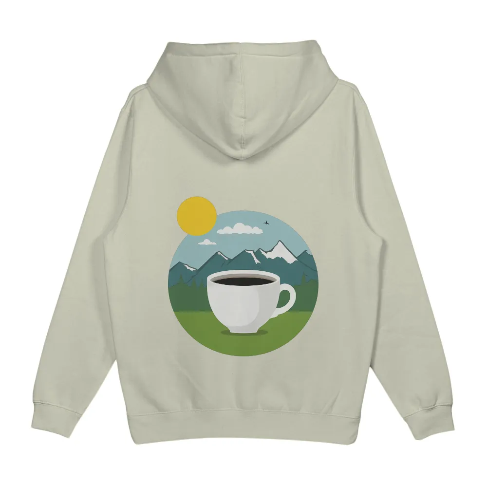 Graphic Tees: Morning Reflections - Coffee Cup & Mountains|reflection t shirt butterfly