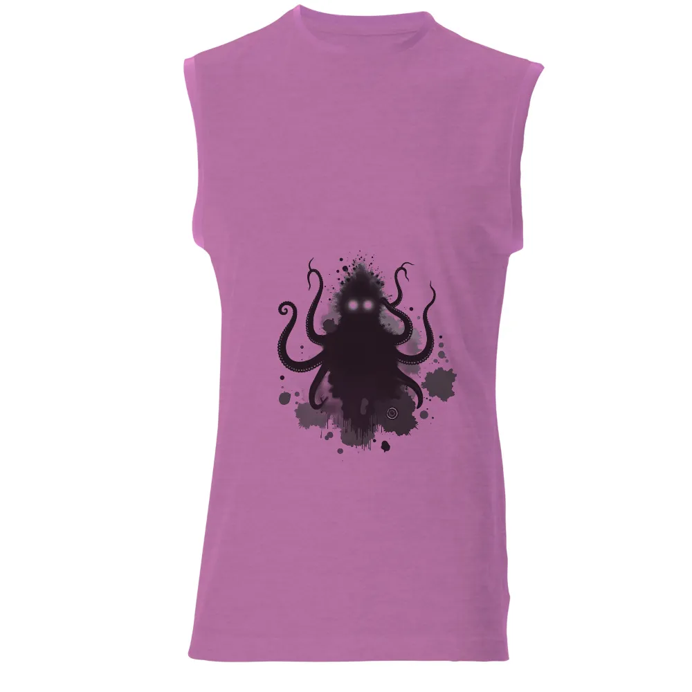 T-Shirts Design: Shadow Octopus - Artistic Mystery|90s abstract shirt