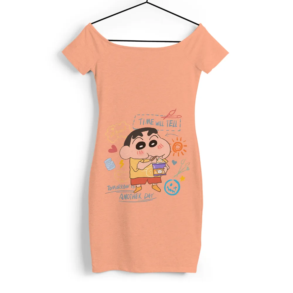 Custom T-Shirt Printing: Shin-chan's Optimistic Spirit with Snacks and Doodles|i will carpe diem tomorrow t shirt