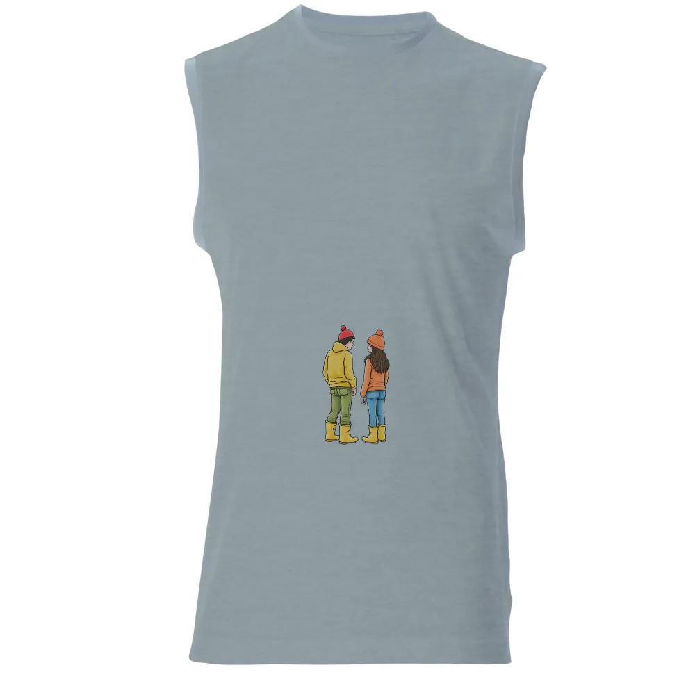 T-Shirts Design: Winter Friendship Adventure| yellow boots