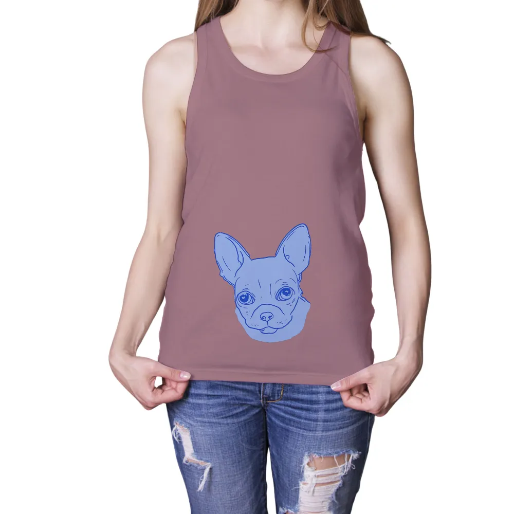 Tee Shirt Printing: Minimalist Blue French Bulldog Design|t shirt roblox pink cute