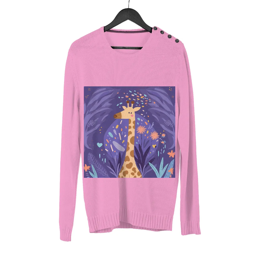 Graphic Tees: Enchanting Giraffe in a Whimsical Night|pokemon magic shirt