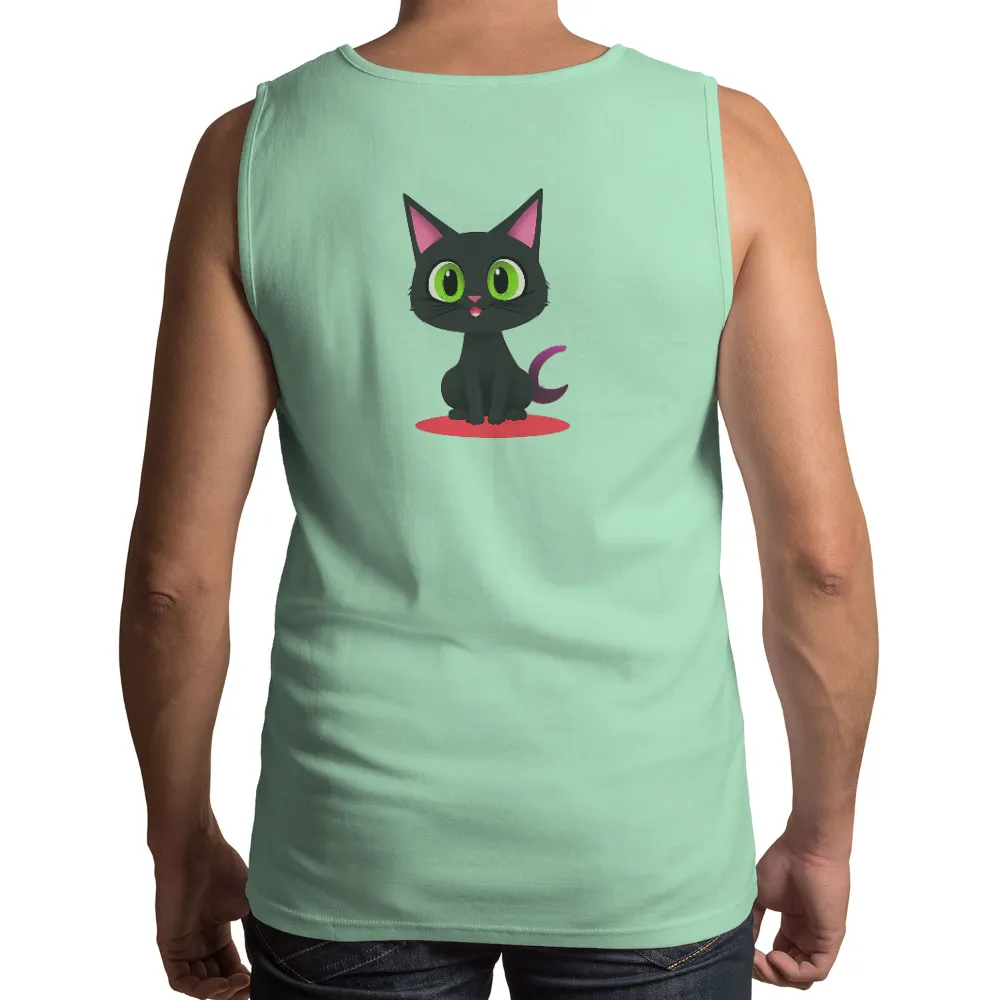 Luna the Black Cat Tee Shirt Printing: Whimsical Good Luck Charm|hidden village shirt