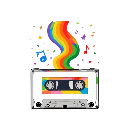 T-Shirts Custom: Vintage Cassette Rainbow Melody