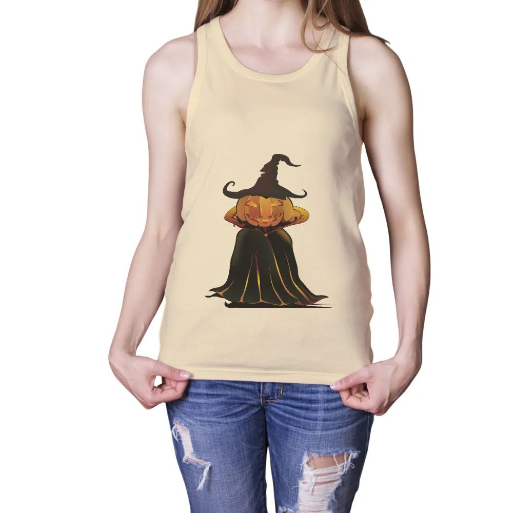 T-Shirts Design: Pumpkin Headed Witch - Halloween Spirit|on a dark desert highway shirt witch