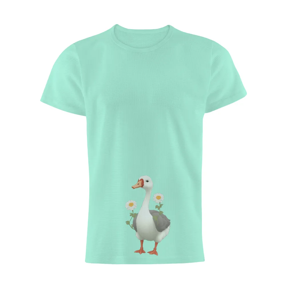 Whimsical Goose Among Daisies - T-Shirt Printing|roblox elegant t shirt