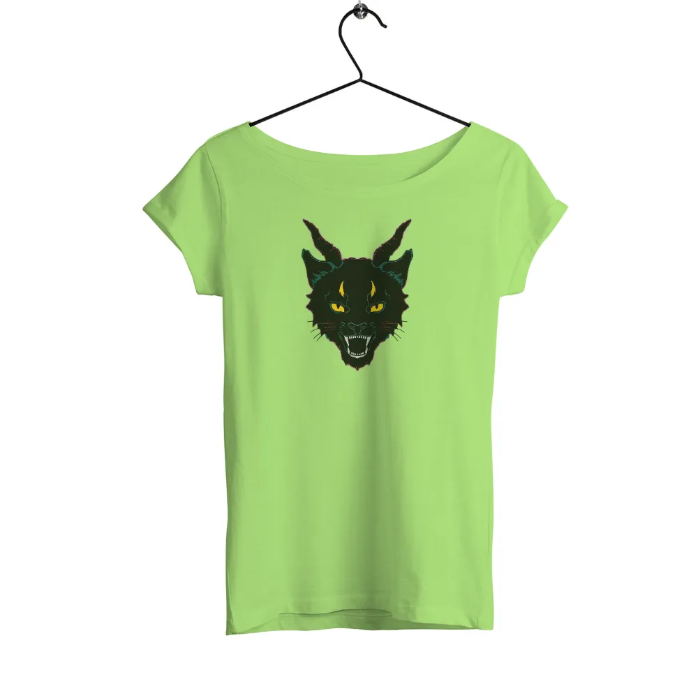 Tee Shirts Printed: Cyberpunk Cat - Glow in the Dark Design|mens neon long sleeve shirts