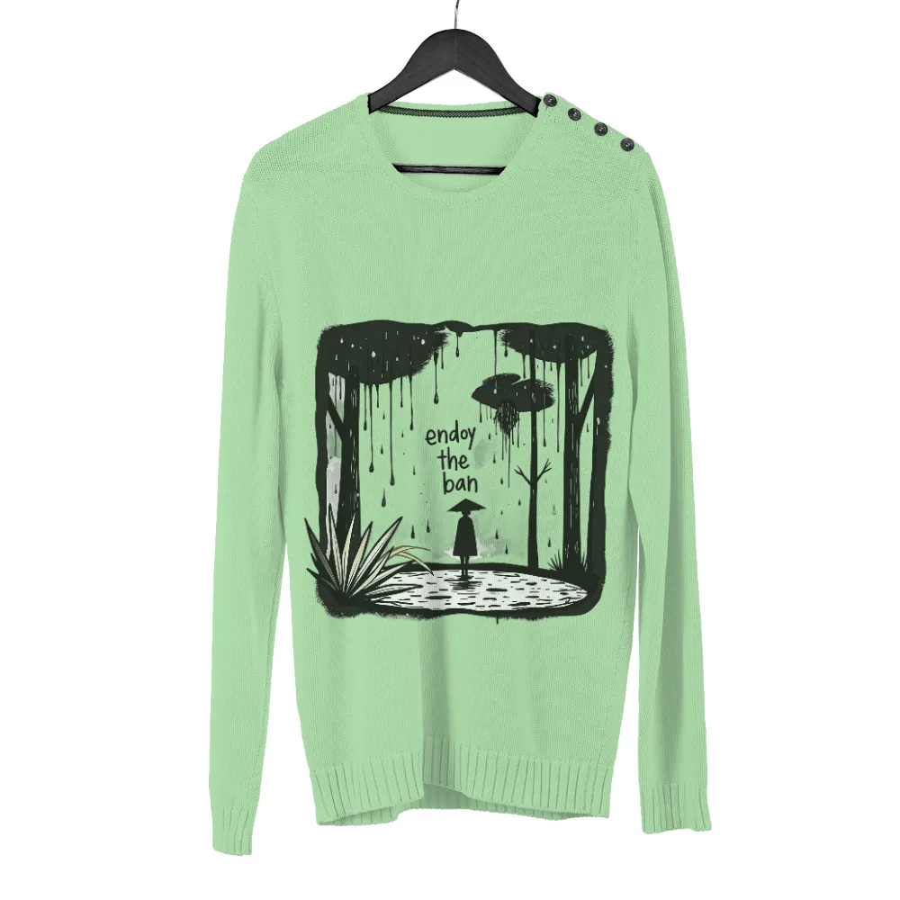 Tee Shirts Printed: Enjoy the Ban - Monochrome Forest Solitude|t shirt painting on nature