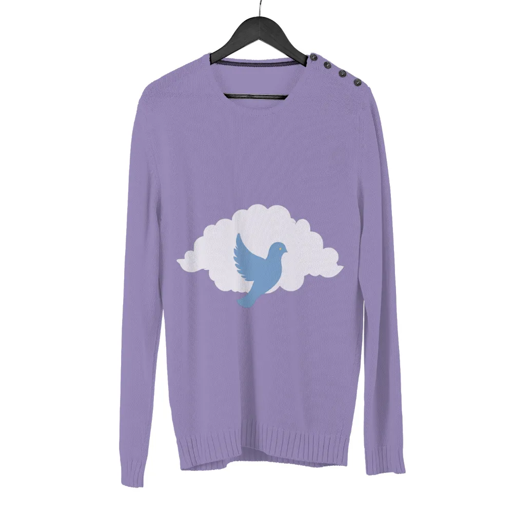 TShirt Design: Blue Bird Soaring Through Clouds - Freedom & Peace|freedom is essential t shirt