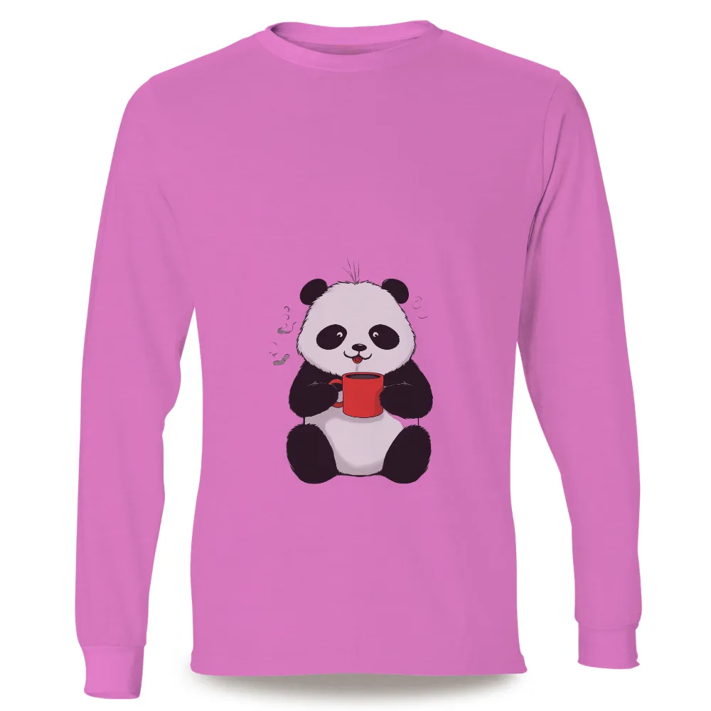 Graphic Tees: Pandy's Morning Coffee - Cute Panda Design|cute summer shirts for teens