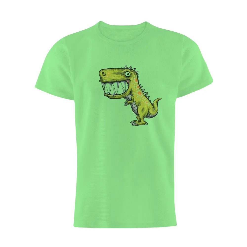 Shirts Graphic Tees: Cheerful Rex - The Adventurous Dinosaur|cartoon character with star on shirt