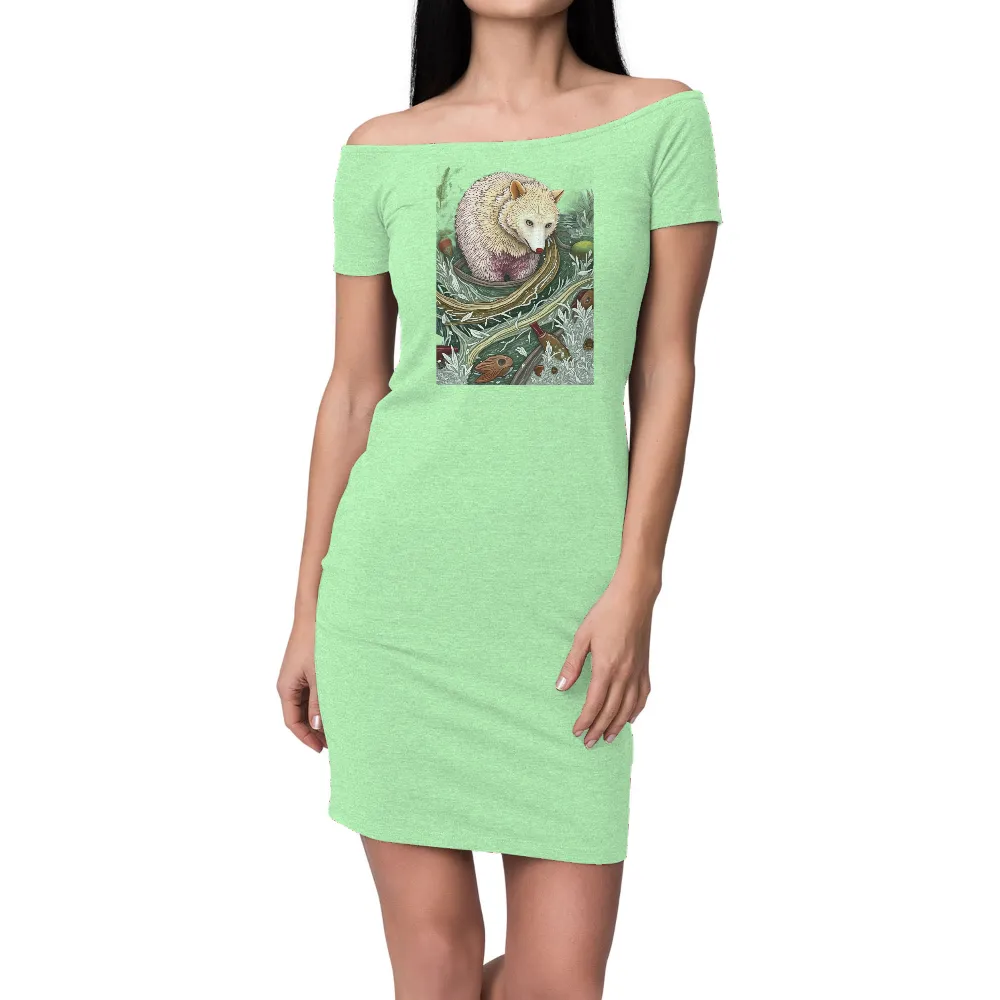 TShirt Design: White Fox Serenity in Ancient Forest|vineyard vines fourth of july shirt womens