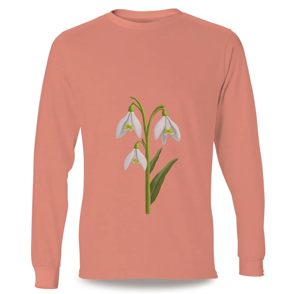 Snowdrop T-Shirts Custom: Hope and Resilience in Every Bloom|spring t shirts for women