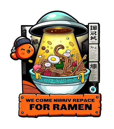 T-Shirts Pattern: We Come for Ramen - Sci-Fi Food Fusion