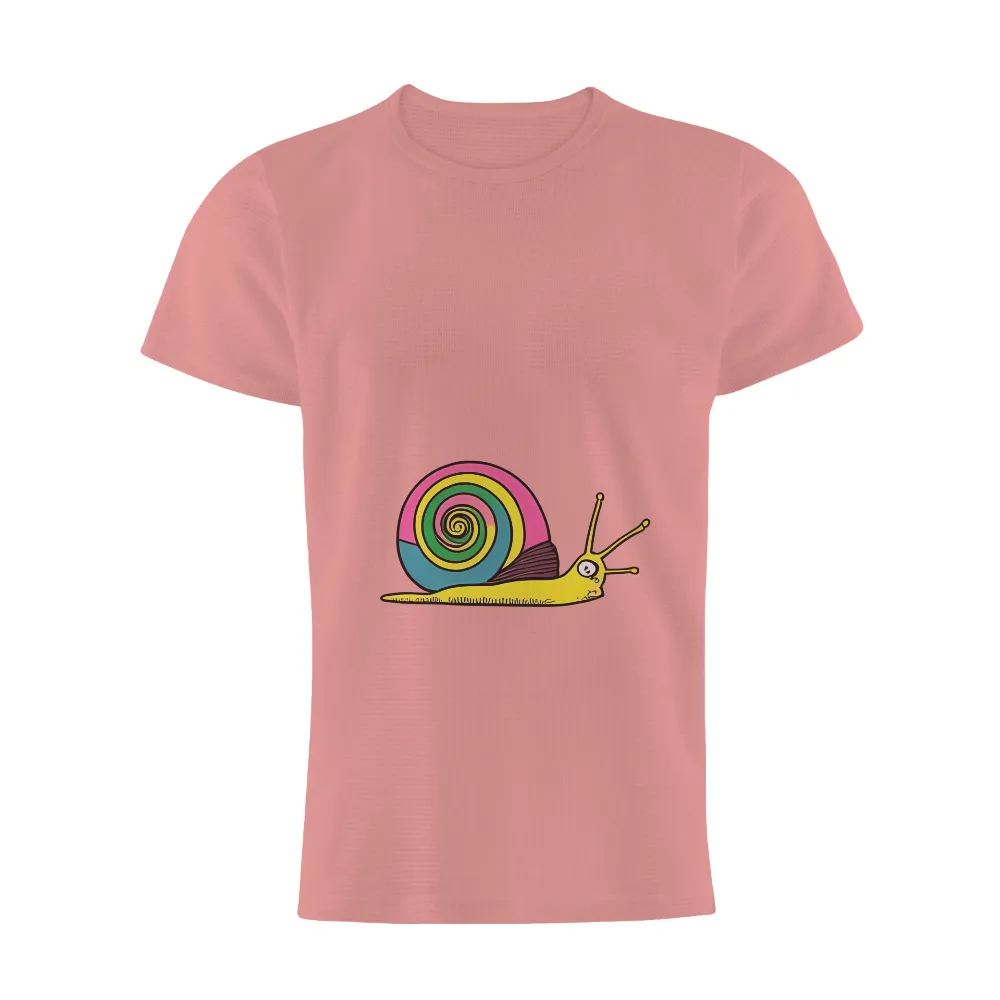 Shirts Graphic Tees: Whirly the Colorful Snail - Artistic Designs|milano calou vibrant summer shirt