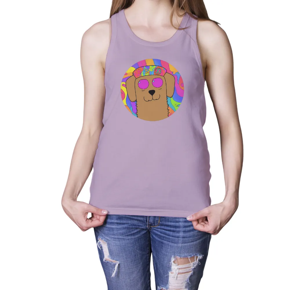 T-Shirts Custom: Max the Hippie Dog - Spread Love and Peace|art t shirt design vintage