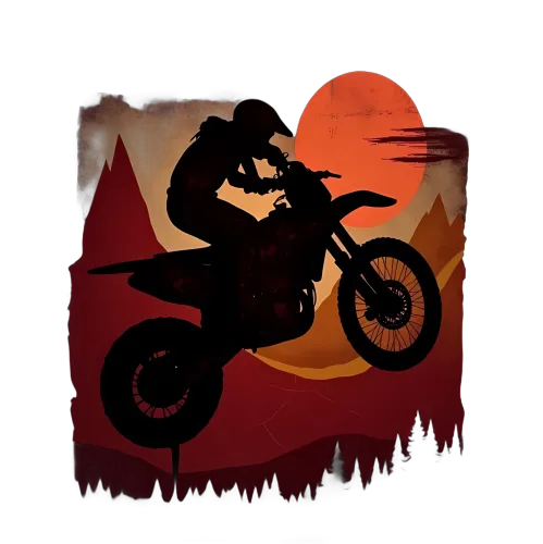 Shirts Graphic Tees: Adventure Awaits - Dirt Bike Sunset