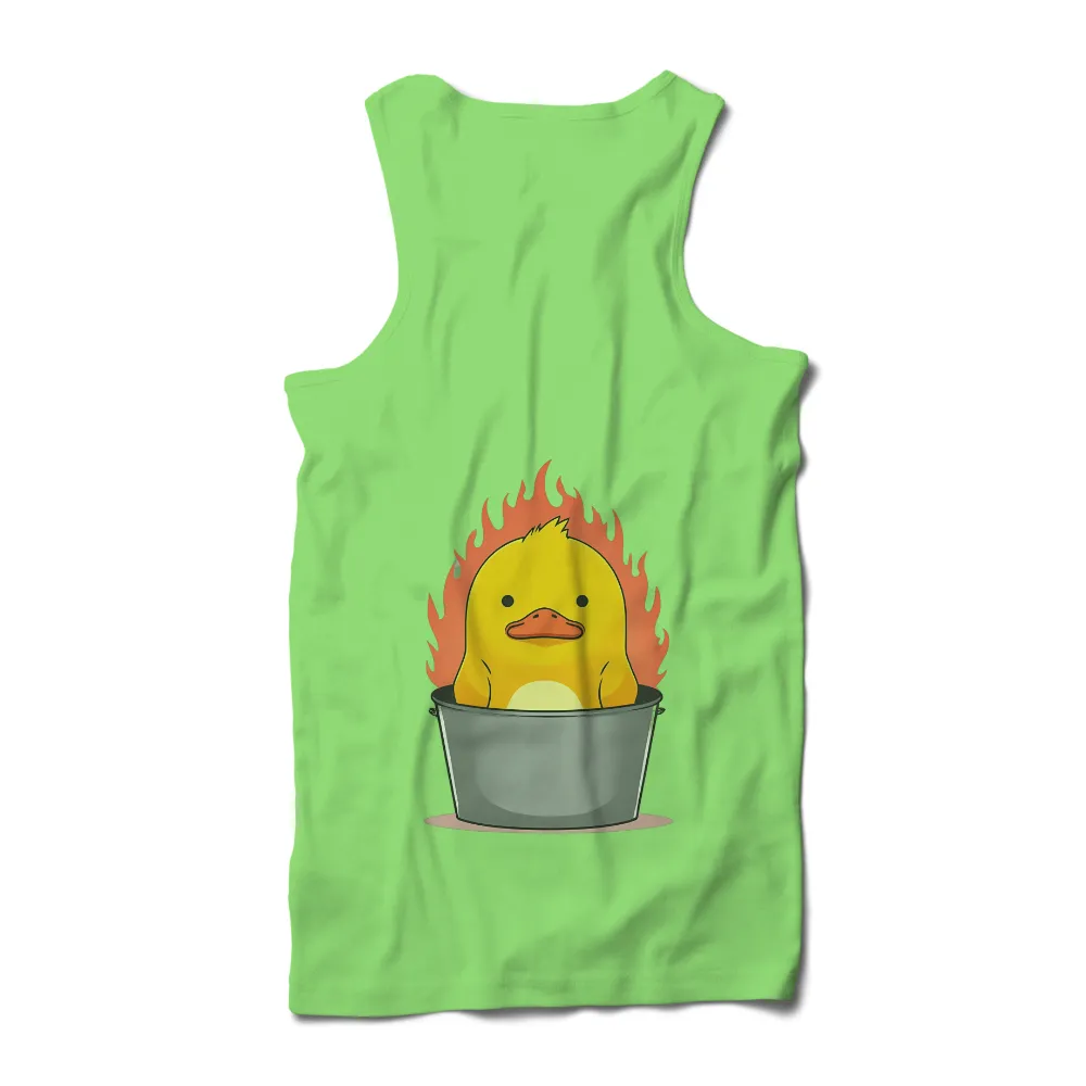 Graphic Tees: Duck in Flames - Whimsical Humor in Chaos|roblox t shirt duck