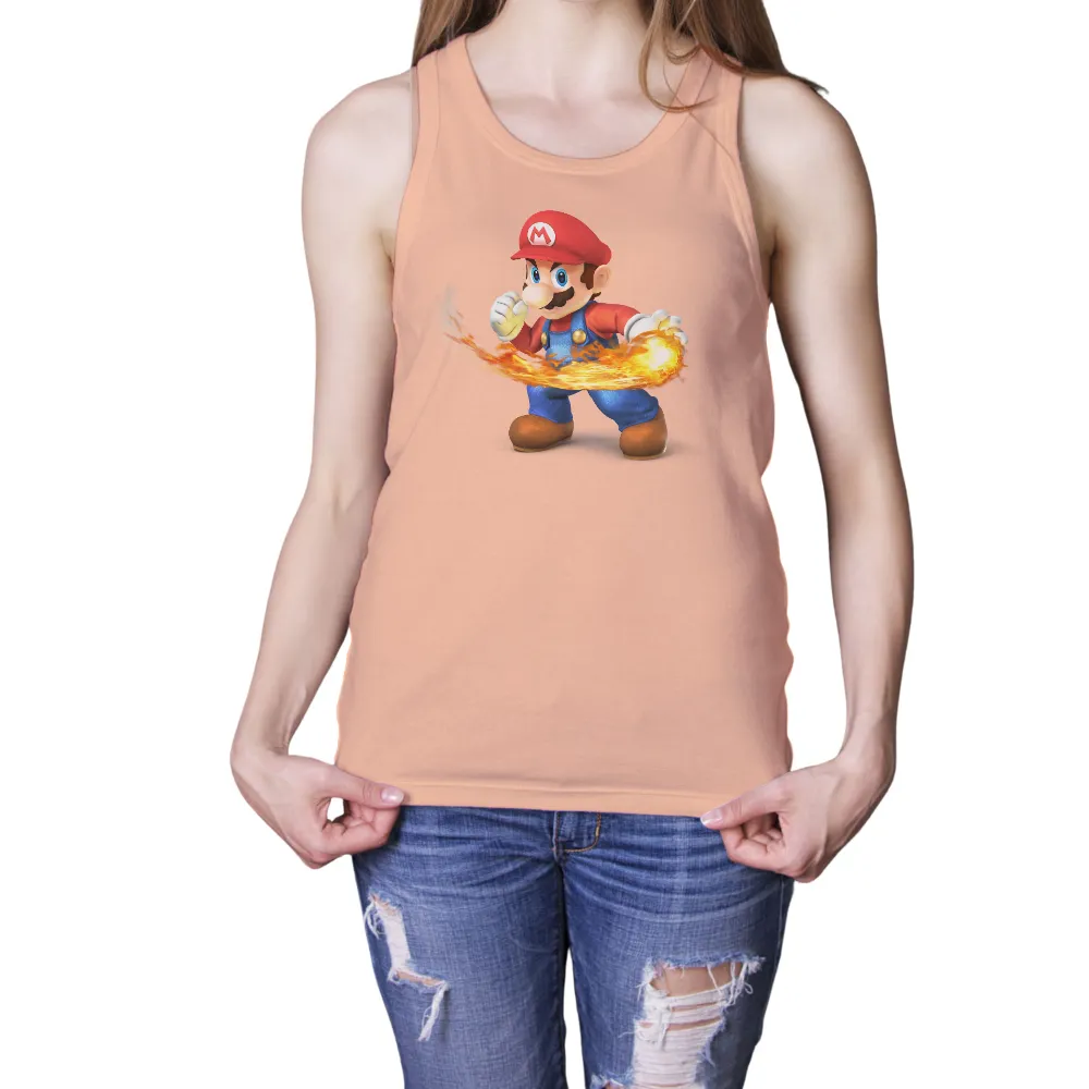 T-Shirts Custom: Mario's Fireball Adventure|polygon classic gamer shirt