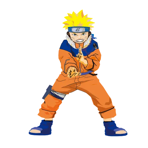 Tee Shirts Printed - Naruto's Determination in Orange and Blue