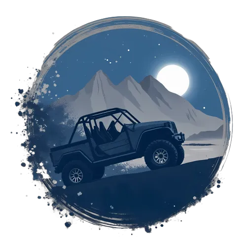 T-Shirts Custom: Moonlit Adventure with Jeep Wrangler