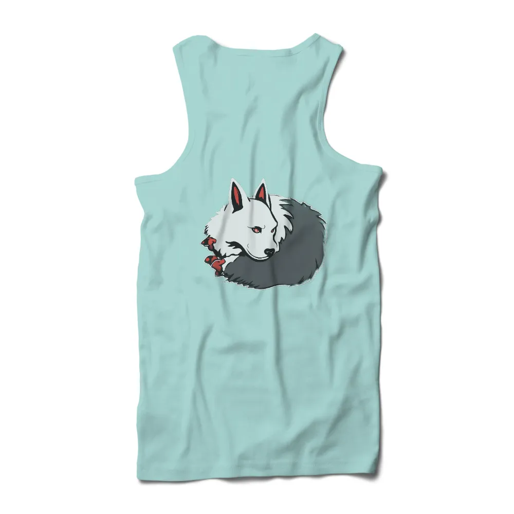 T-Shirts Pattern: Enigmatic Wolf with Red Eyes|wolf with red eyes