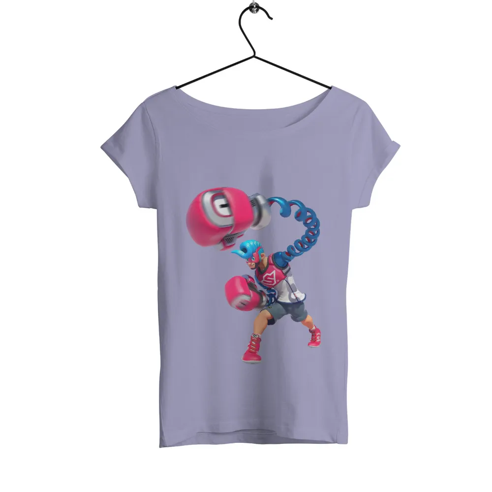 Custom T-Shirt Printing: Boxing Spirit with Blue Hair and Pink Gloves|spring break 2022 t shirts