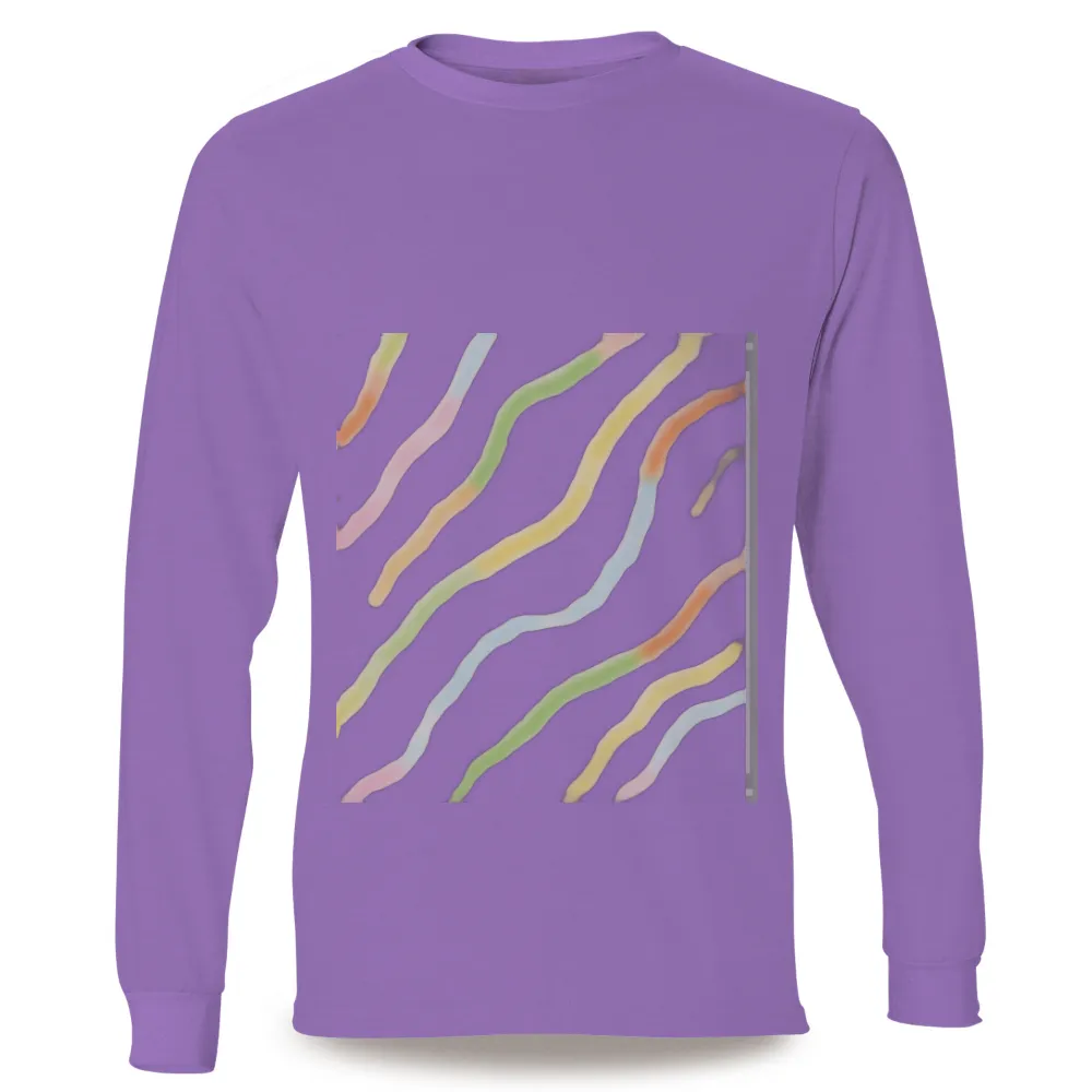 TShirt Printing: Vibrant Wavy Lines - Artistic Emotions|subway wrap artist shirt