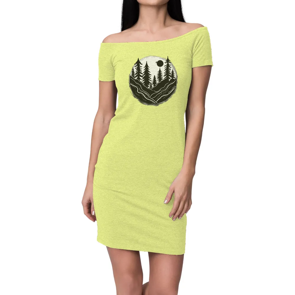 T-Shirts Pattern: Moonlit Forest - Nature's Tranquility|women's sonoma goods for life essential v neck tee