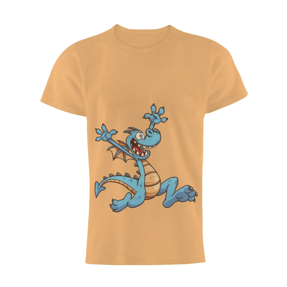 T-Shirts Pattern: Quirky Blue Dragon - Whimsy and Humor|military t shirts humor uk