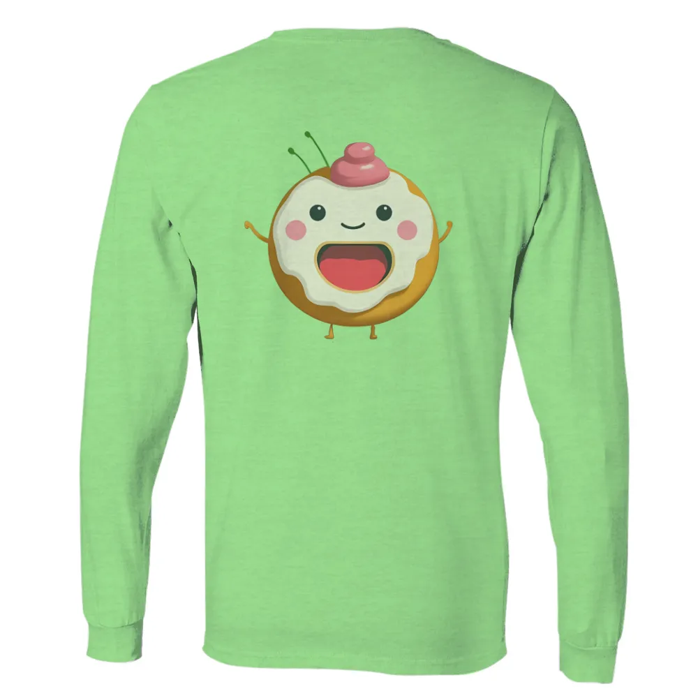 Custom T-Shirt Printing: Cheerful Donut with Cherry - Funny & Quotes|music art love happiness t shirt